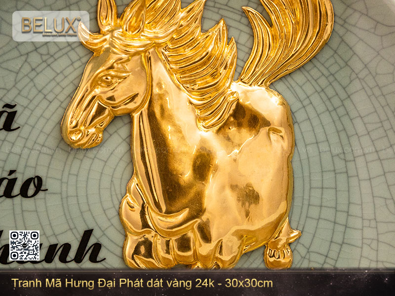 Tranh ngựa hưng đại phát dát vàng 24k&nbsp;